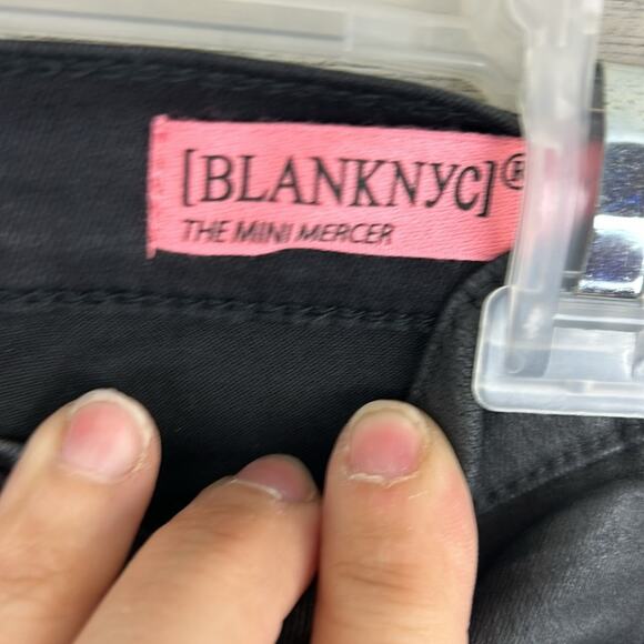 Blank NYC Girls 12 mini mercer spray on cotton blend skinny pants black new - Picture 5 of 8